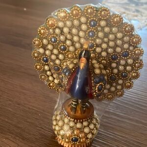 Wooden Handcraft Dancing Peacock ornament🦚 NWT